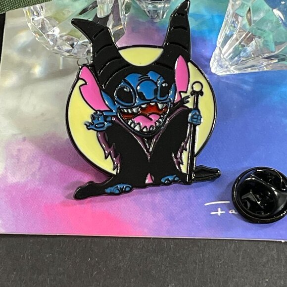 Stitch Maleficent Lapel Pin Villain Staff Brooch Pin Accessories Jewelry Badge - Picture 2 of 10